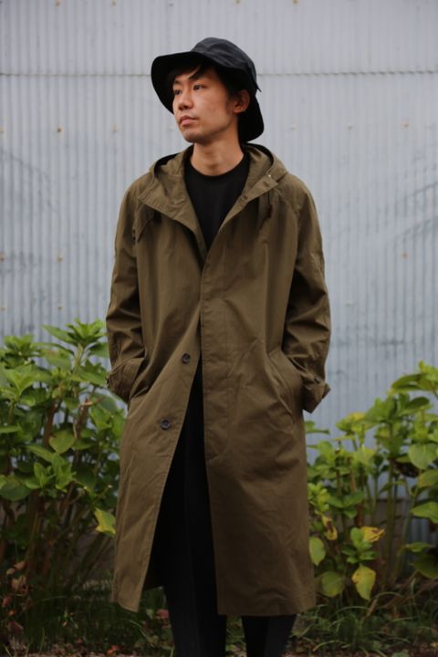 COMME des GARCONS HOMME 綿ナイロンウェザーフーデッドコート"KHAKI"Style.2020.8.9.