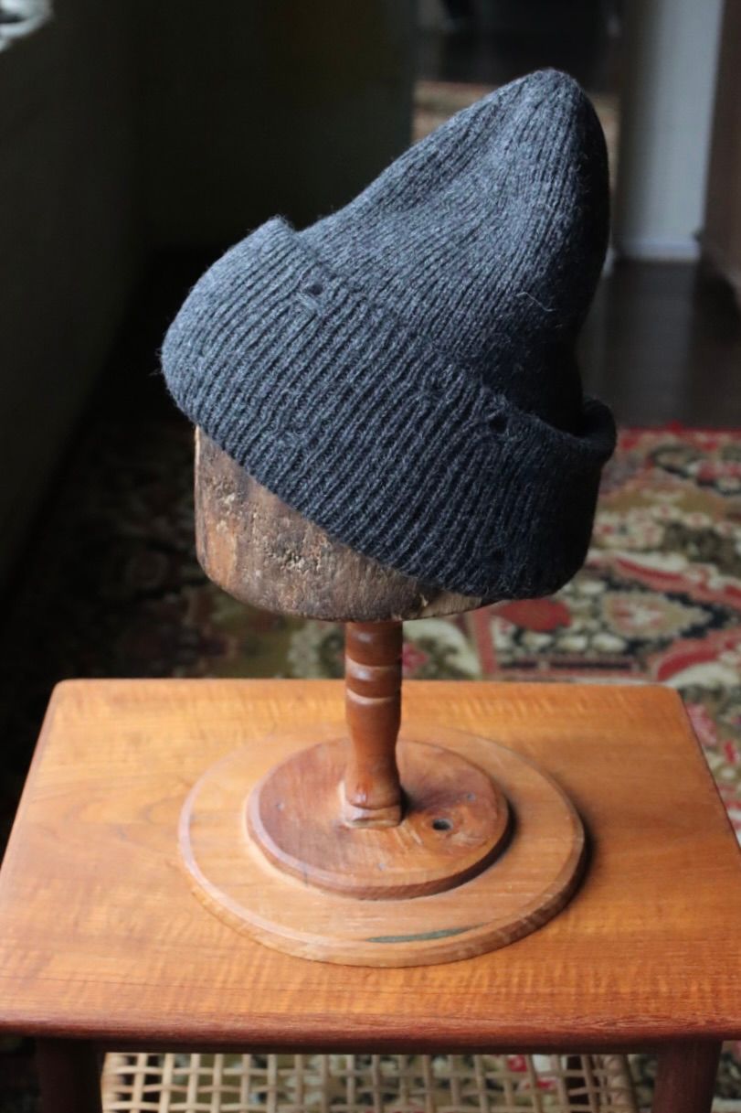 ワイズフォーメン DAMAGED KNIT CAP (ML-H01-160)CHARCOAL☆新作発売！
