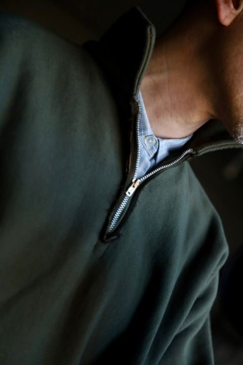 A.PRESSE Vintage Half Zip Sweat Shirt"OLIVE"スタイル2025.1.25.