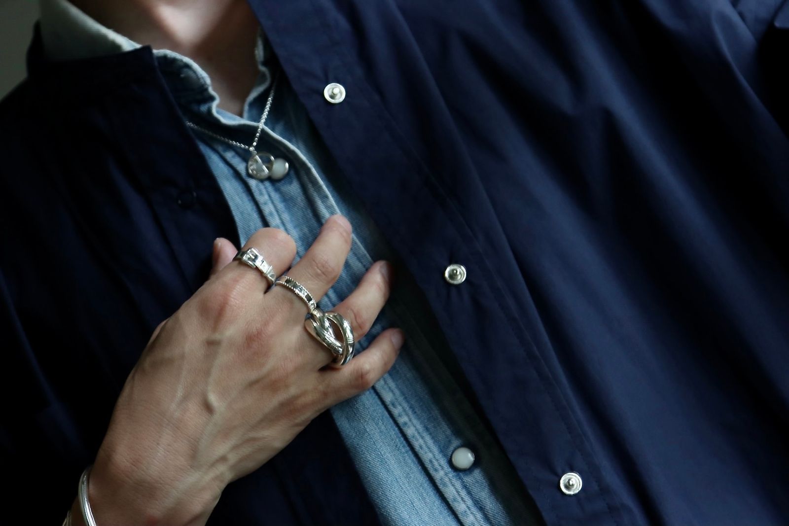 フレッシュサービス 22SS CARGO POCKET UTILITY SHIRT "NAVY"スタイル.2022.6.7.