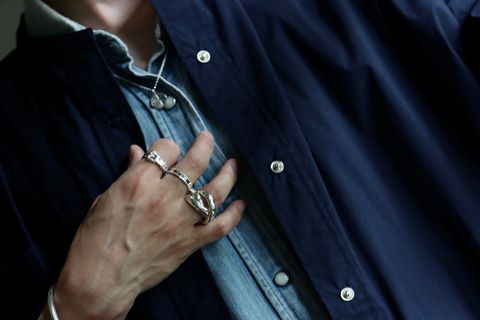 フレッシュサービス 22SS CARGO POCKET UTILITY SHIRT "NAVY"スタイル.2022.6.7.
