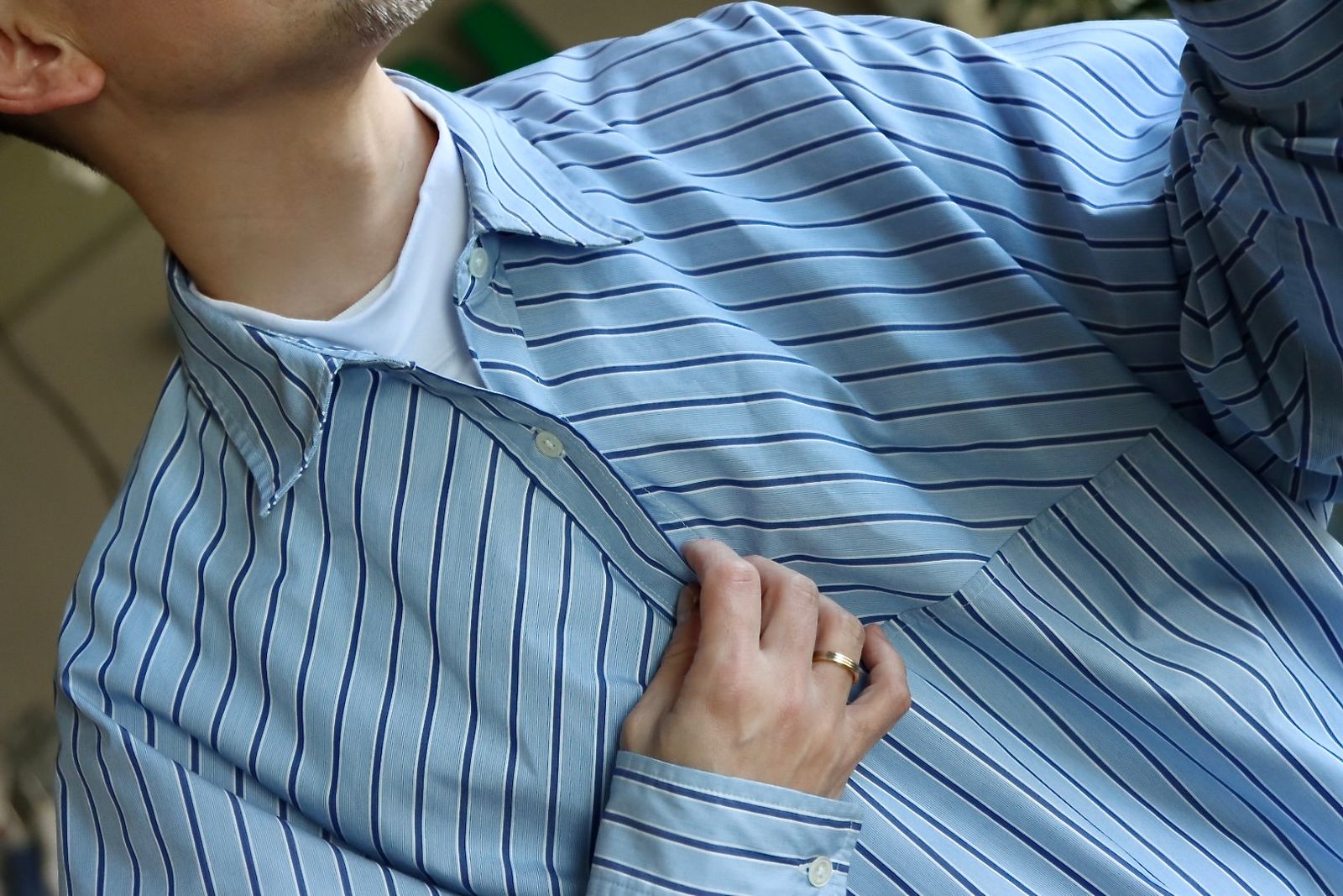 FreshService CORPORATE STRIPE ANORAK SHIRTスタイル