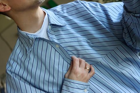 FreshService CORPORATE STRIPE ANORAK SHIRTスタイル