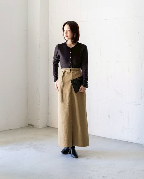 blurhms 25FW Cotton Serge Belted Skirt style.2025.08.01