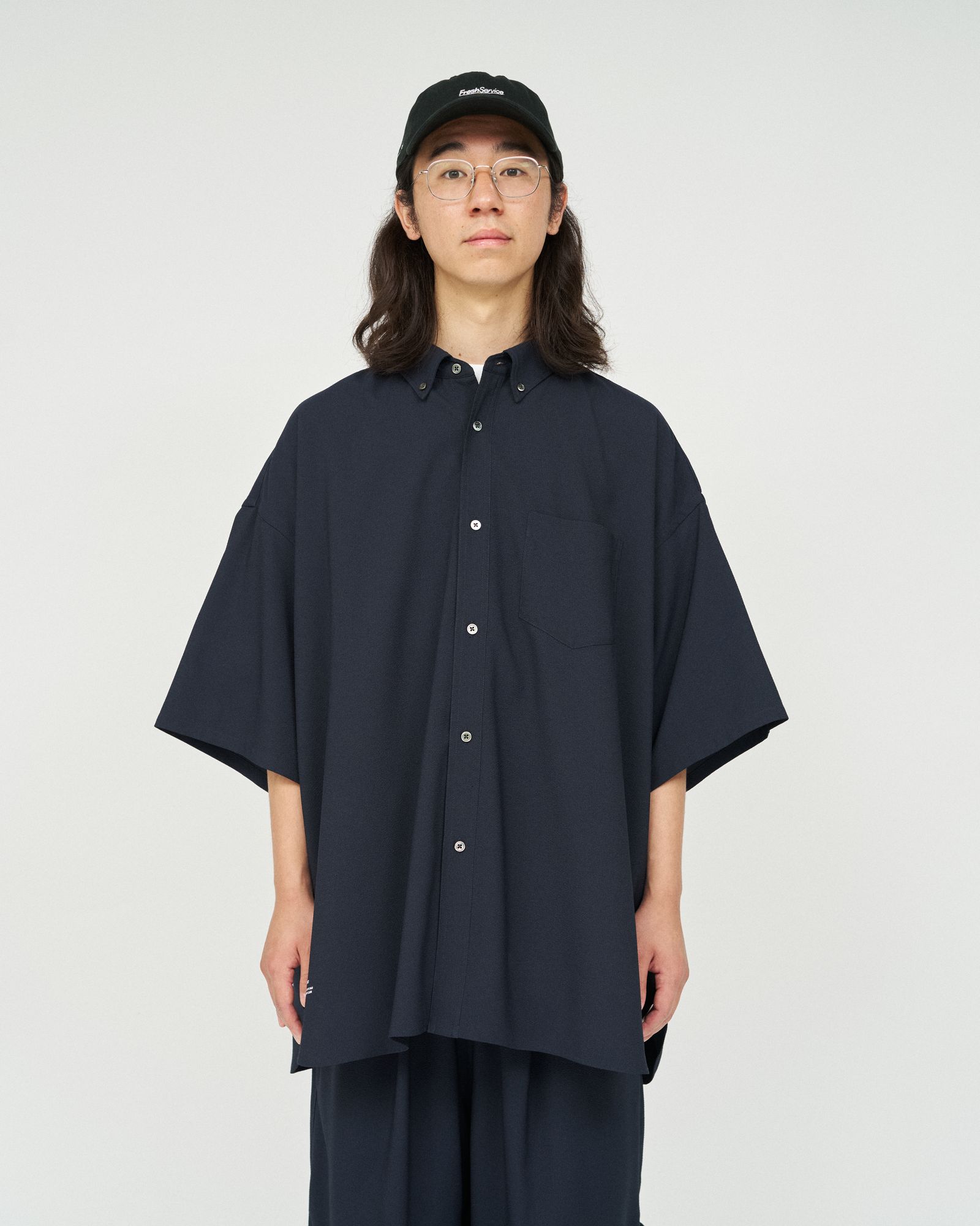 フレッシュサービス SEERSUCKER B.D SHIRT (FSC252-50043)NAVY☆6/21(土)発売！