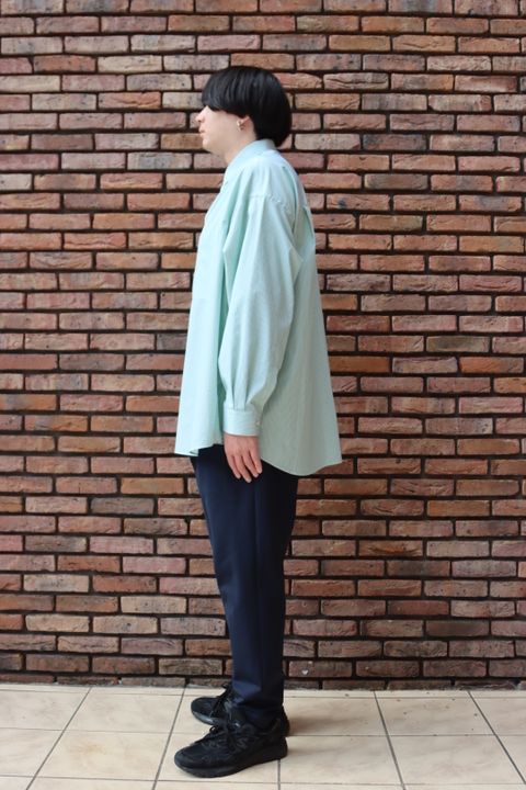 Thomas Mason for Graphpaper L/S Oversized Regular Collar Shirt style.2022.11.26