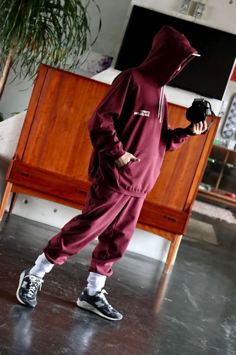 S.F.C RAGLAN HOODIE"BURGUNDY"style.