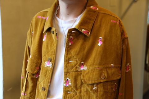 VETNAM EMBROIDERY COURDUROY JACKET & VETNAM EMBROIDERY WIDE TAPERED TROUSERSセットアップスタイル.2020.9.12.
