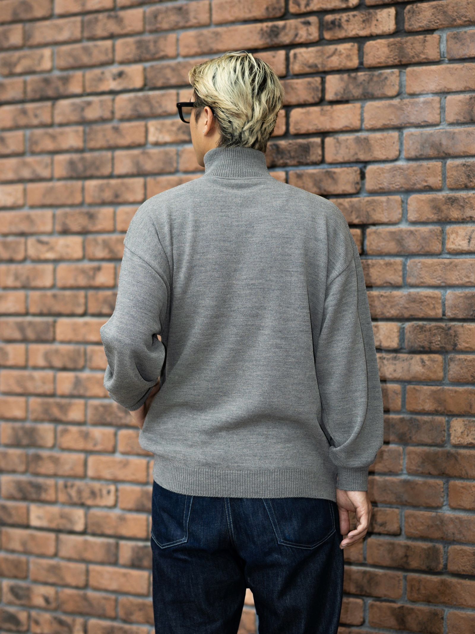 FreshService THERMAL JERSEY HARF ZIP KNIT MARK Style