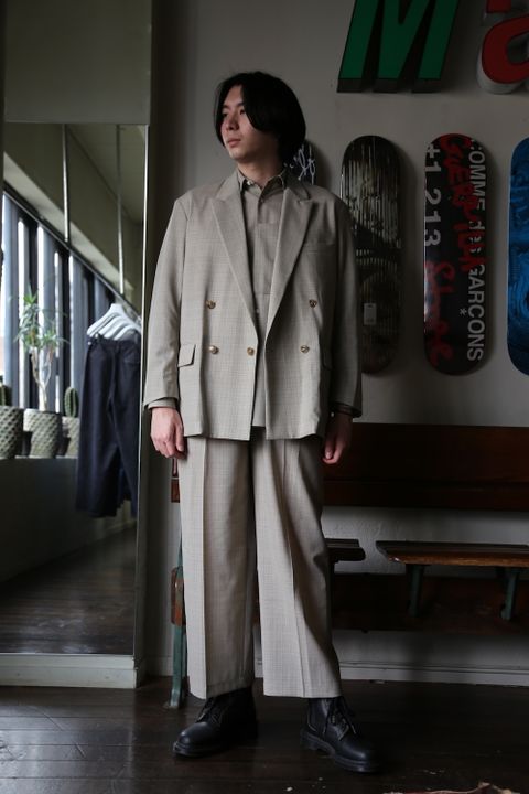 YOKE SIDE OPEN COUBLE-BREASTED JACKET(YK21SS0193J) style.2021.3.7.