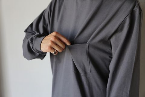Graphpaper L/S Pocket Tee GRAY Style.2020.8.28.