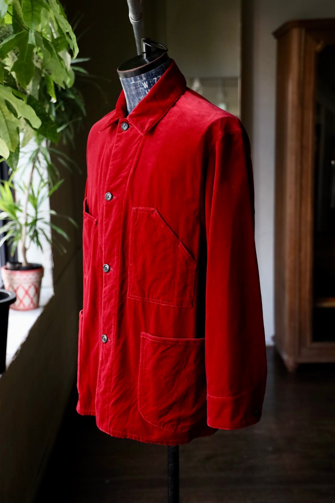 blurhms 25FW Velvet Work Jacket(BHS25F027Vel)red☆8月29日(金)新作発売！