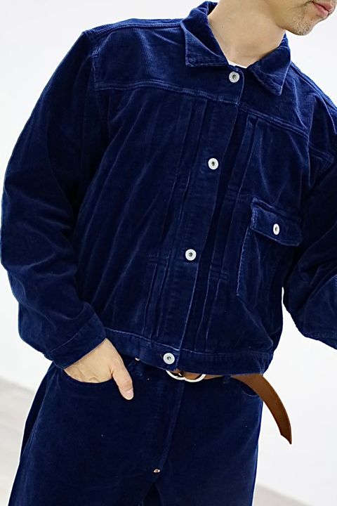 FOUNDOUR CORDUROY JACKET"INDIGO"スタイル.2025.10.12.