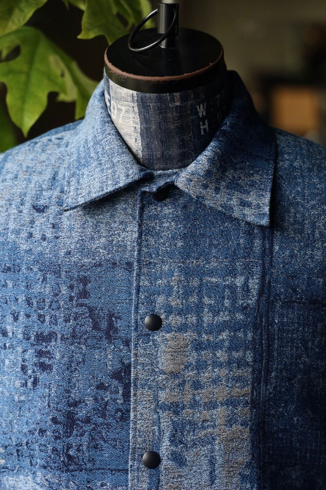 ファンダメンタル デニムシャツ BORO JAQUARD COACH RINSE(FA25JK47R)INDIGO☆新作発売！