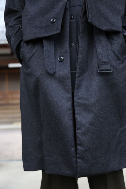 YOKE 新作 CASHMERE 3WAY BAL COLLAR SHARE COAT(YK20AW0134C)"CHARCOAL"style.2020.10.10.