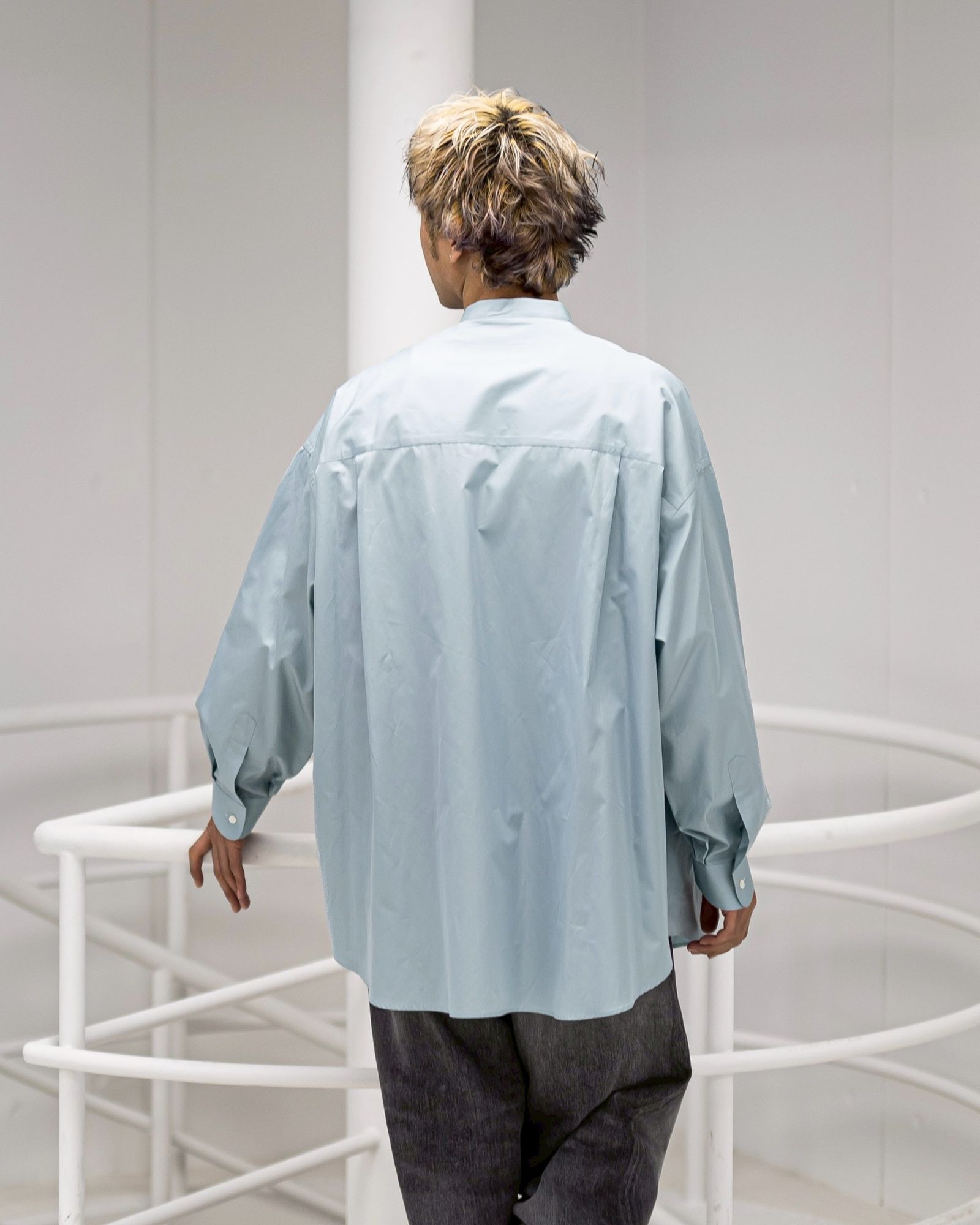 グラフペーパー 26SS ALUMO for GP L/S Oversized Band Collar Shirt(GM261-50223) SMOKE BLUE☆1月31日(土)発売！