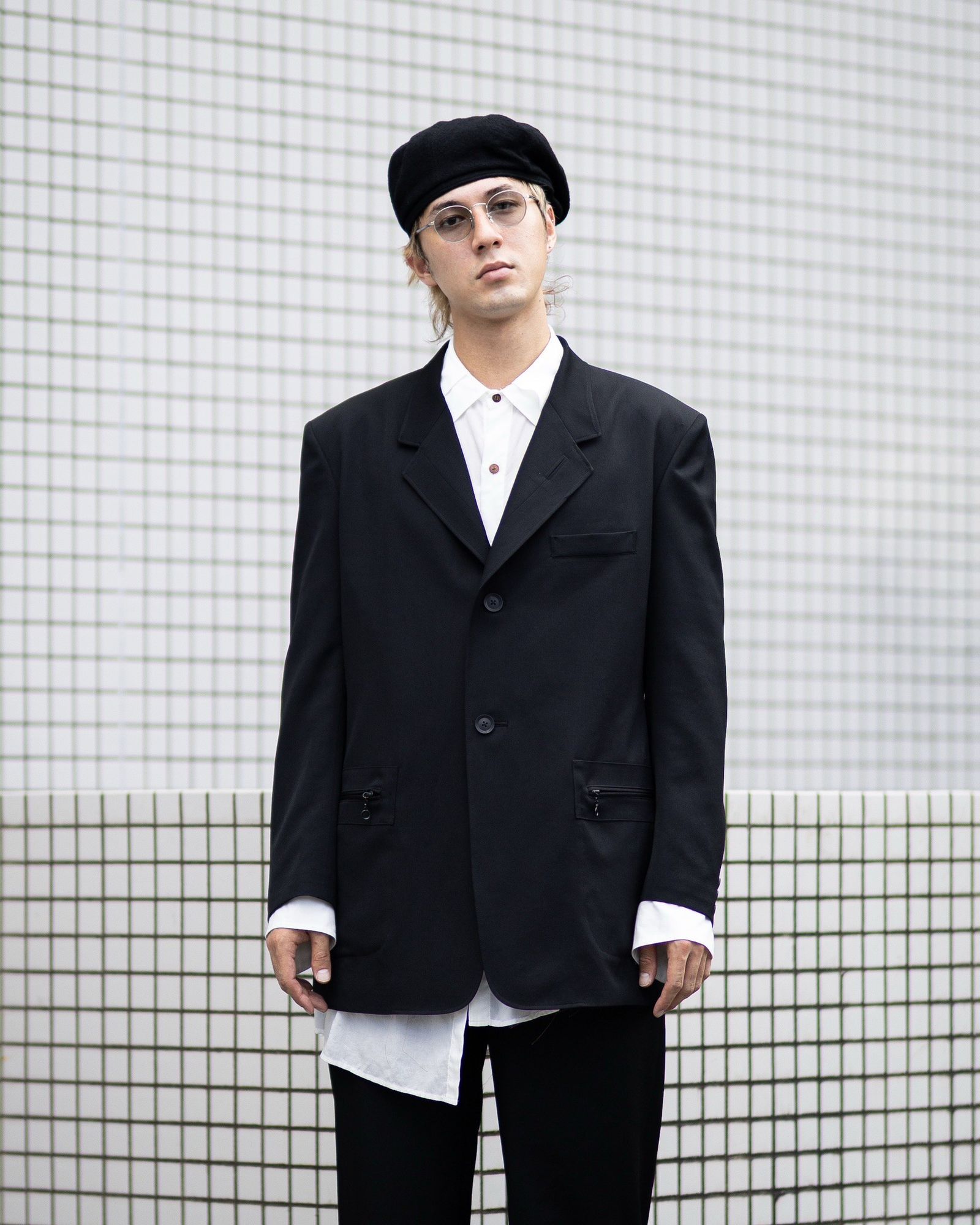 Yohji Yamamoto ラベル切り替えジャケット(HW-J36-100)BLACK