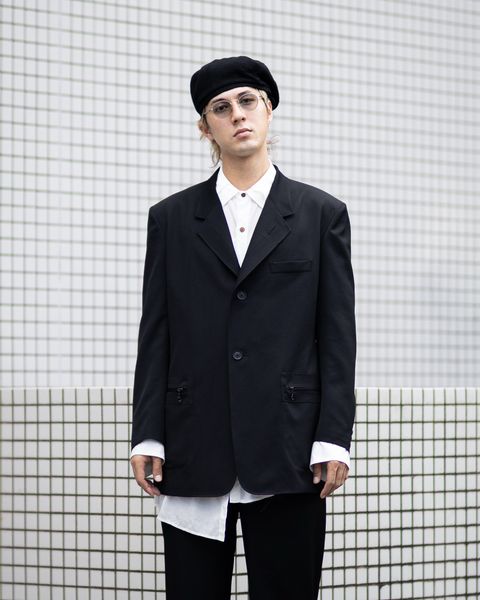 Yohji Yamamoto ラベル切り替えジャケット(HW-J36-100)BLACK