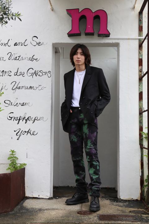 JieDa TIE-DYE 2WAY SLIM DENIM PANTS(Jie-20W-PT07)BLACK style.2020.7.10.