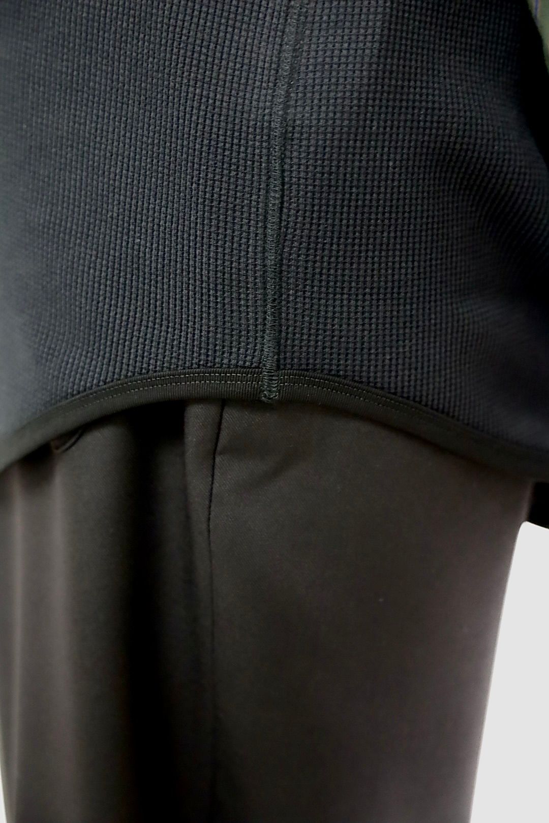 コムデギャルソンオム26SS ワッフルヘンリー切替えカットソー(HQ-T010-051)BLACK×KHAKI☆3月6日(金)発売！