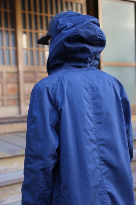 COMME des GARCONS HOMME 綿ナイロンウェザーフーデッドコート"NAVY"Style.2020.10.26.