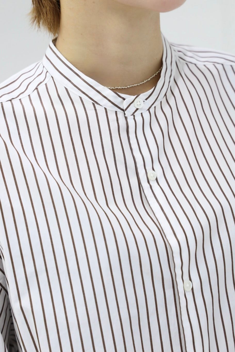 Graphpaper SIDOGRAS Stripe L/S Oversized Band Collar Shirt STYLE 2025.10.24