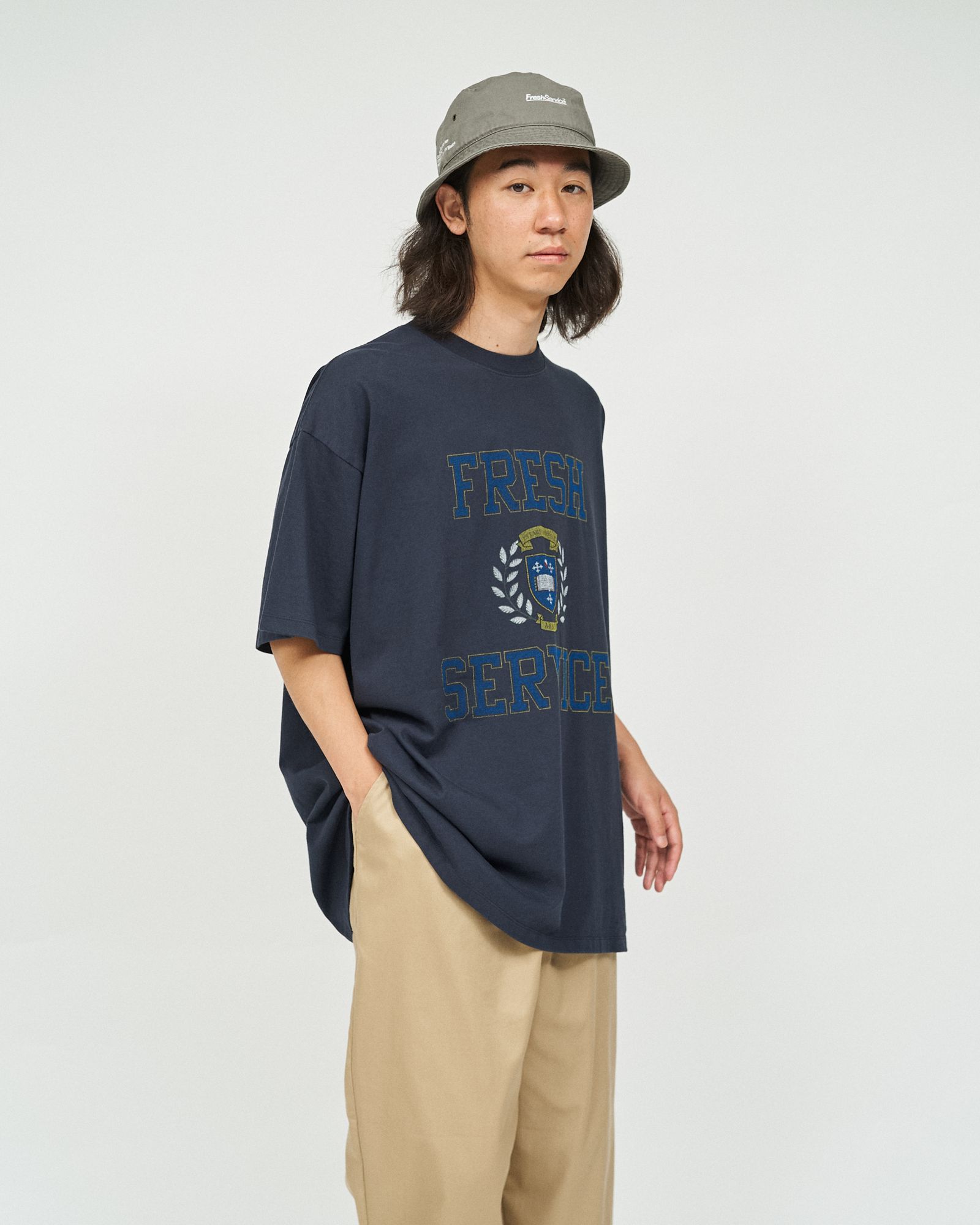 フレッシュサービス CORPORATE PRINTED S/S TEE "COLLEGE"(FSC253-70013)NAVY★8月16日(土)発売！