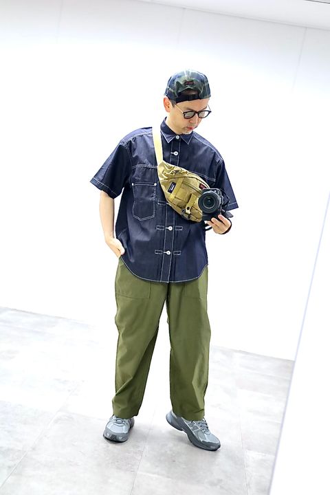 COMME des GARCONS HOMME 26SS綿ライトオンスデニム半袖シャツスタイル