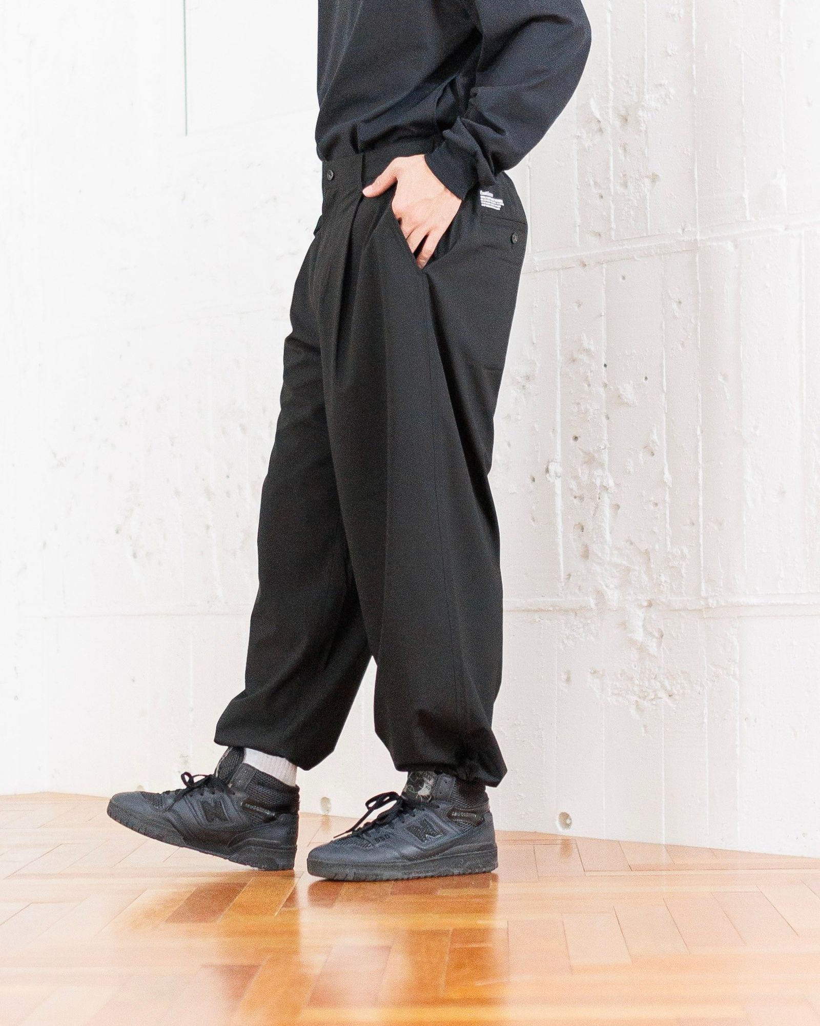 フレッシュサービス WOOLY CLOTH WIDE TROUSERS(FSC251-40109)BLACK