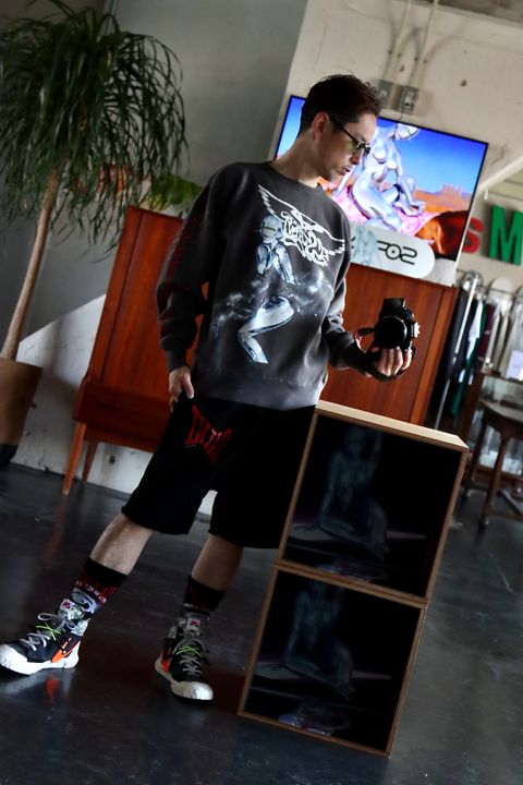 セントマイケル22SS SWEAT SHIRT SORAYAMA"BLACK".style.