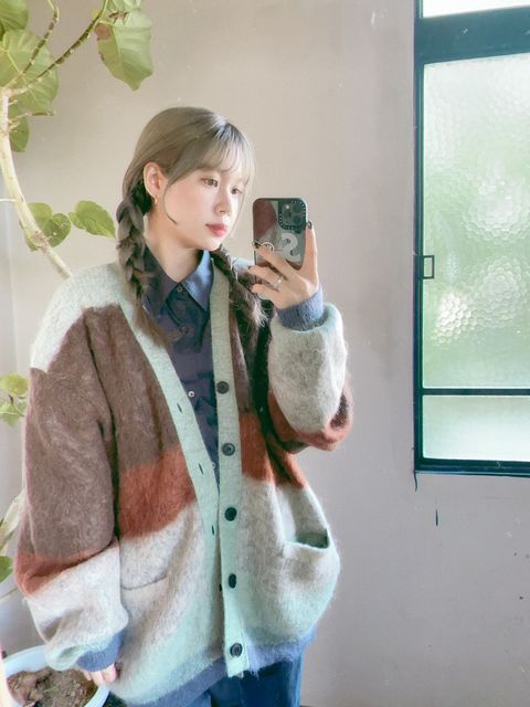 YOKE 新作MOHAIR BORDER CARDIGAN style.2023.8.28