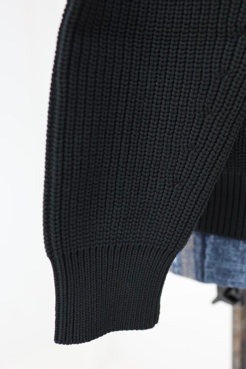 コムデギャルソンオム26SS 綿エステル片畦カーディガン(HQ-N007-051)BLACK☆2月6日(金)発売