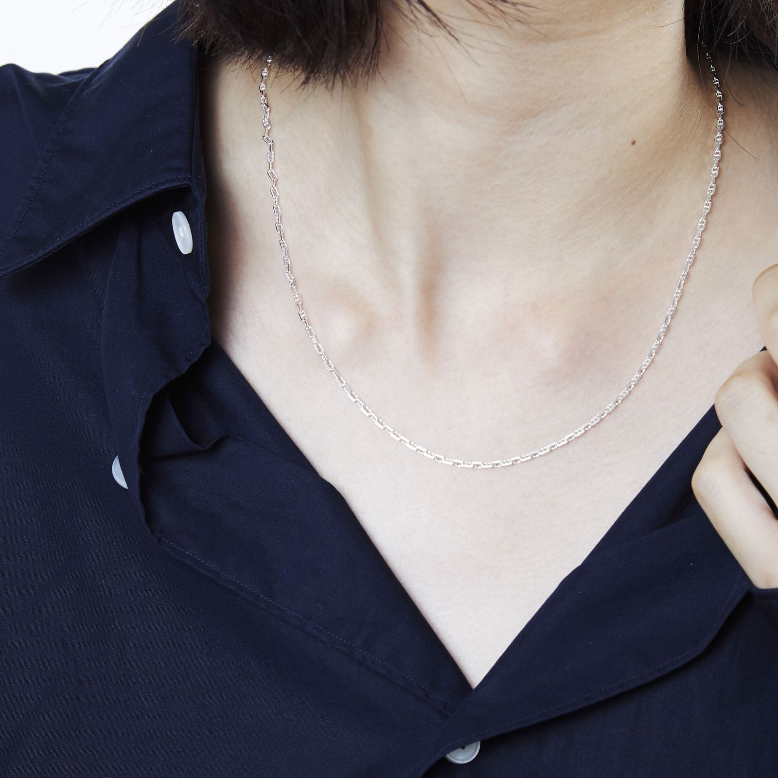 XOLO JEWELRY ネックレス / Tiny Solid Anchor Link Necklace (XON046-50)Silver925⭐︎6月25日(木)発売！