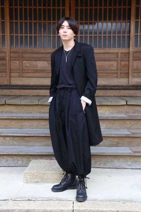 Yohji Yamamoto タキシードドクタージャケット"W-ロングJKTプリントB"style.2020.8.9.