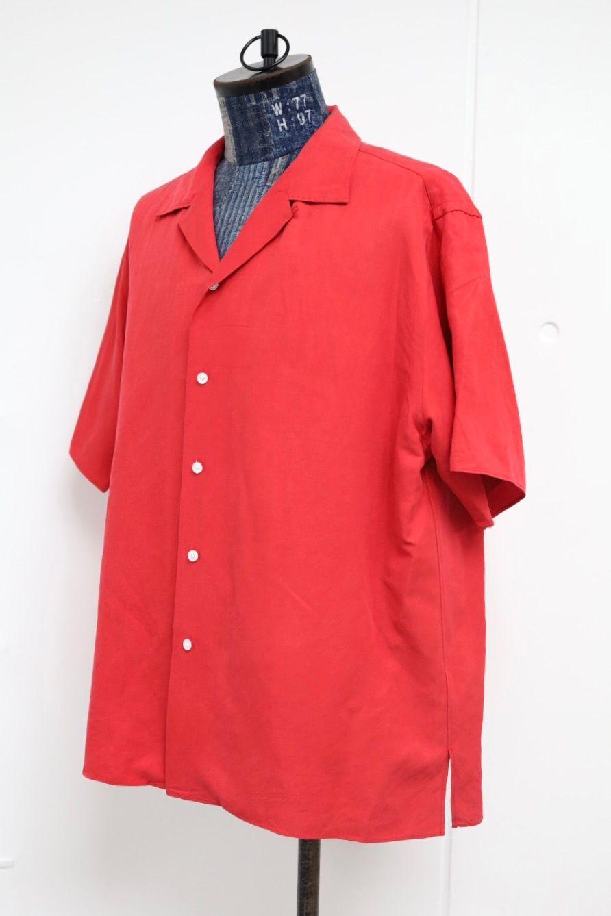 アプレッセ 2026 STYLE1  Vintage Silk Linen S/S Open Collar Shirts(26SAP-02-09)RED☆4月11日(土)発売！