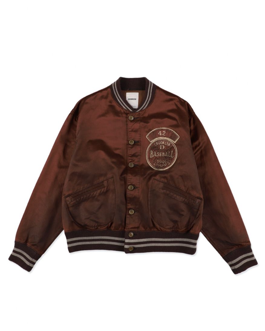 BOW WOW 25FWバウワウ BASEBALL CHAMPION SATIN JACKET AGED(BW252-BCSJ)AGED BURGANDY★10月25日(土)発売!