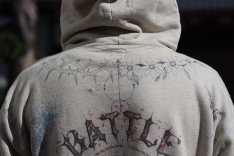 Saint Mxxxxxx × Dr.Wooコラボフーディーstyle.