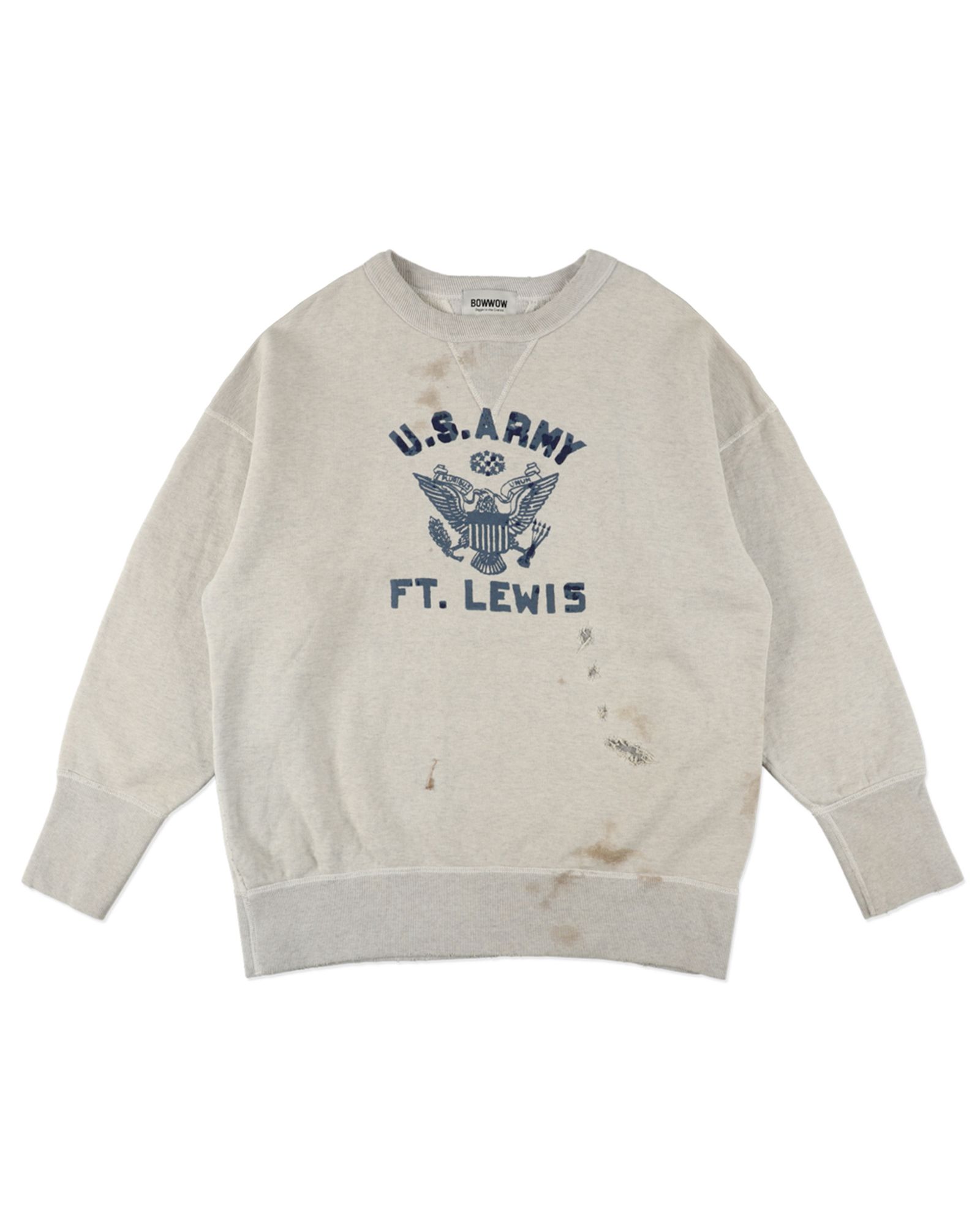 BOW WOW 26FW REPAIRED DOUBLE V SWEATSHIRT - U.S.ARMY(BWU-RDVSA)OATMEAL☆9月5日(土)11:00発売！