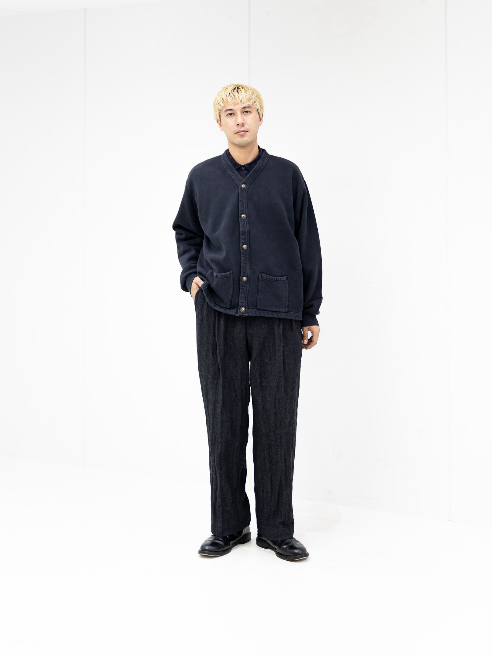 A.PRESSE Vintage Sweat Cardigan(BLACK)☆9月19日(土)新作発売！