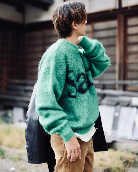 ©SAINT M×××××× 23AW SAINT CREW NECK KNIT"GREEN"スタイル