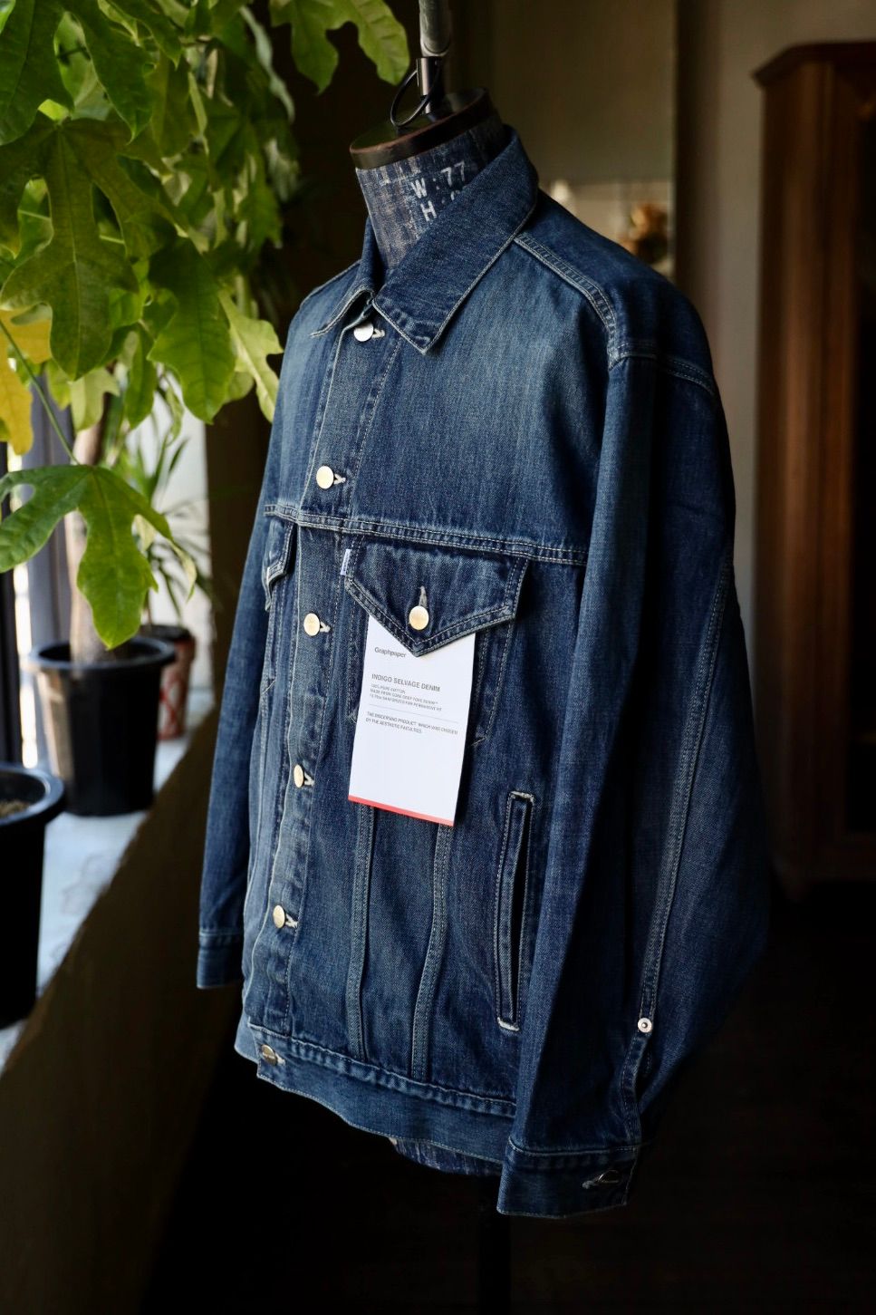 グラフペーパー 25AW Selvage Denim Trucker Jacket(GM253-20055DB)INDIGO_DARK FADE