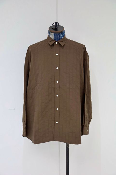 S.F.C 25FW エスエフシー SFC NYLON STITCHED SHIRTS (SFCFW25S01)D Brown☆10月25日(土)発売！