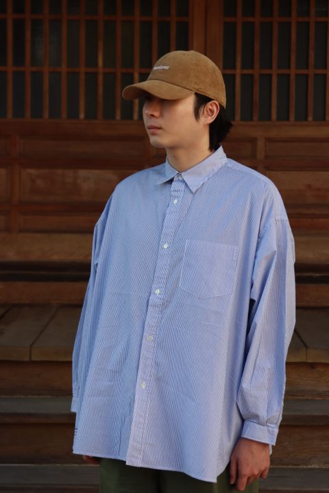 FreshService CORPORATE STRIPE REGULAR COLLAR SHIRT"WHITE×BLUE"style.