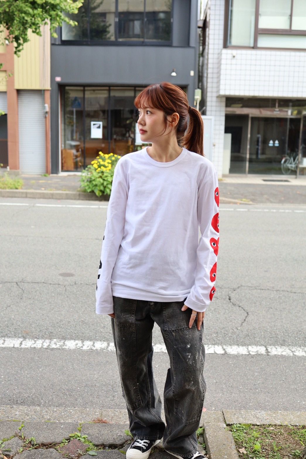 PLAYプレイコムデギャルソン スリーブロゴプリントTシャツ ☆11月1日(土)発売！