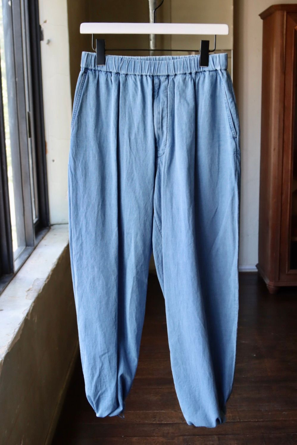 グラフペーパー SIDOGRAS Indigo Poplin Track Pants(GM252-40047)LIGHT FADE☆8月2日(土)発売！