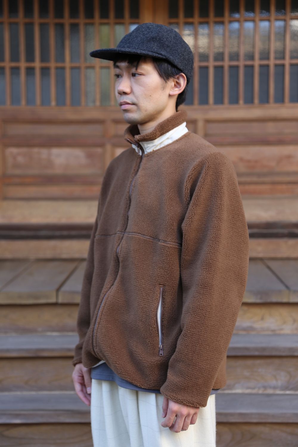 Graphpaper Wool Boa Zip-Up Blouson"CAMEL"Style.2020.11.9.