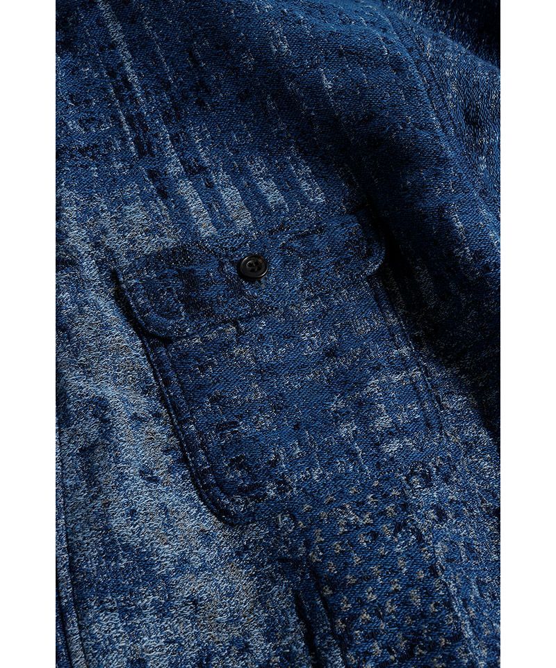 ファンダメンタル デニムシャツ BORO JAQUARD HAORI SHIRT RINSE(FA25SH47R)INDIGO☆新作発売！