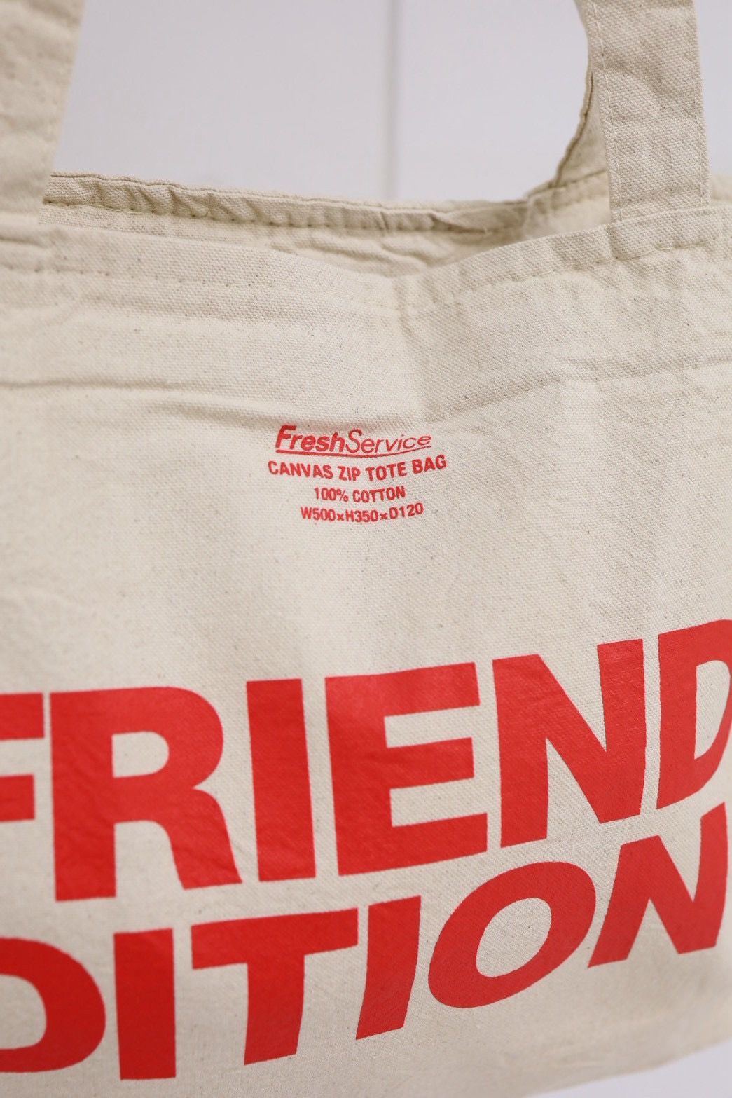 フレッシュサービス FRIEND EDITIONS CANVAS ZIP TOTE BAG(FSP261-90091FE)NATURAL☆3月14日(土)発売！
