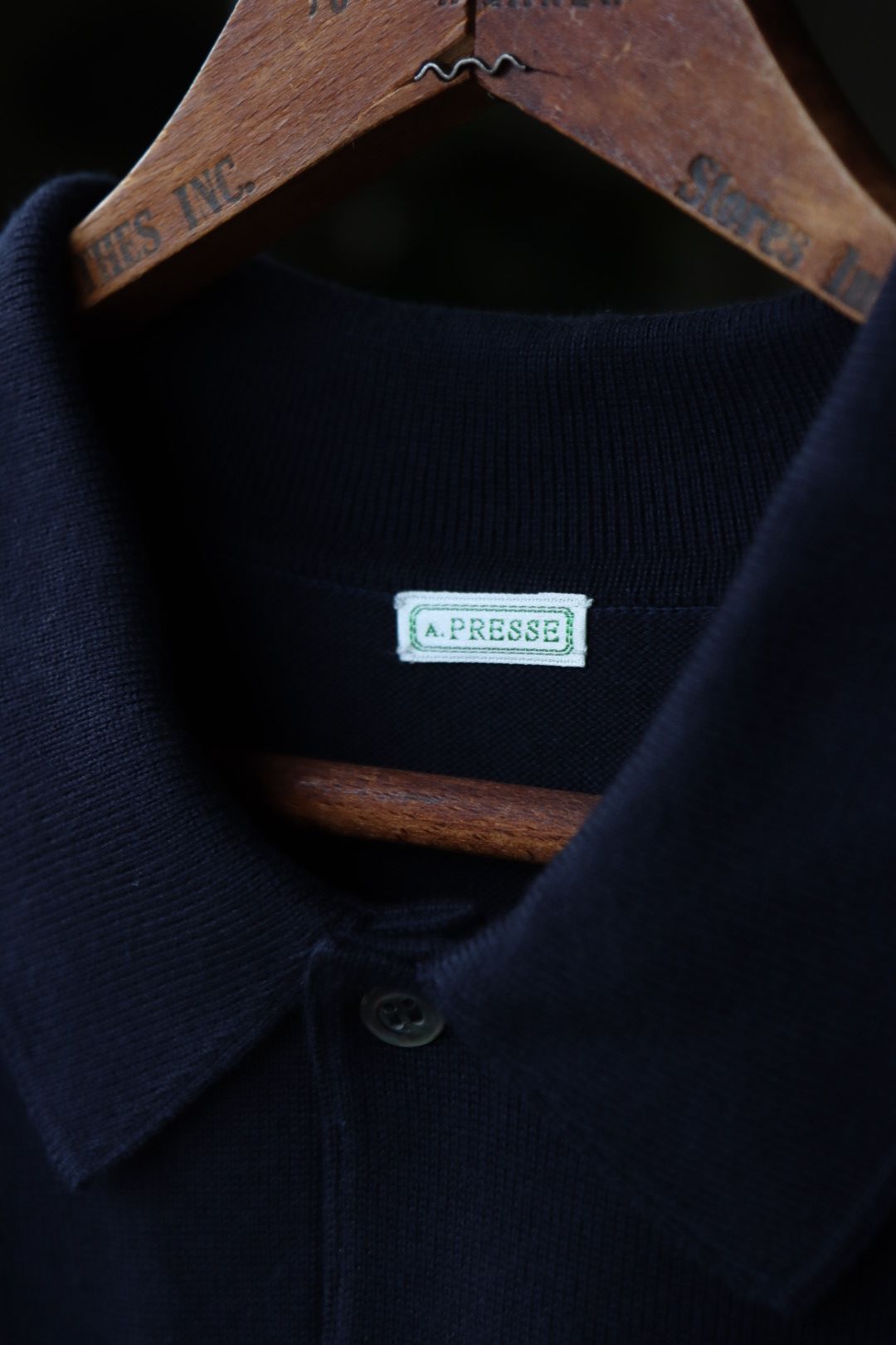 アプレッセ23SS S/S Cotton Knit S/S Polo Shirts(23SAP-03-04H)NAVY☆3月25日(土)発売！ -  1(S)