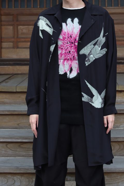 Yohji Yamamoto 21AW M-ツバメ濃紺プリントB(HX-B58-412) style.2021.8.29.